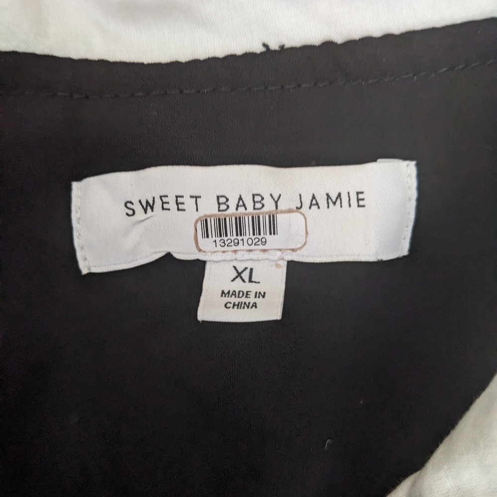 Sweet Baby Jamie Black Collared Velvet Dress Size XL Jamie Mizrahi - Picture 3 of 16